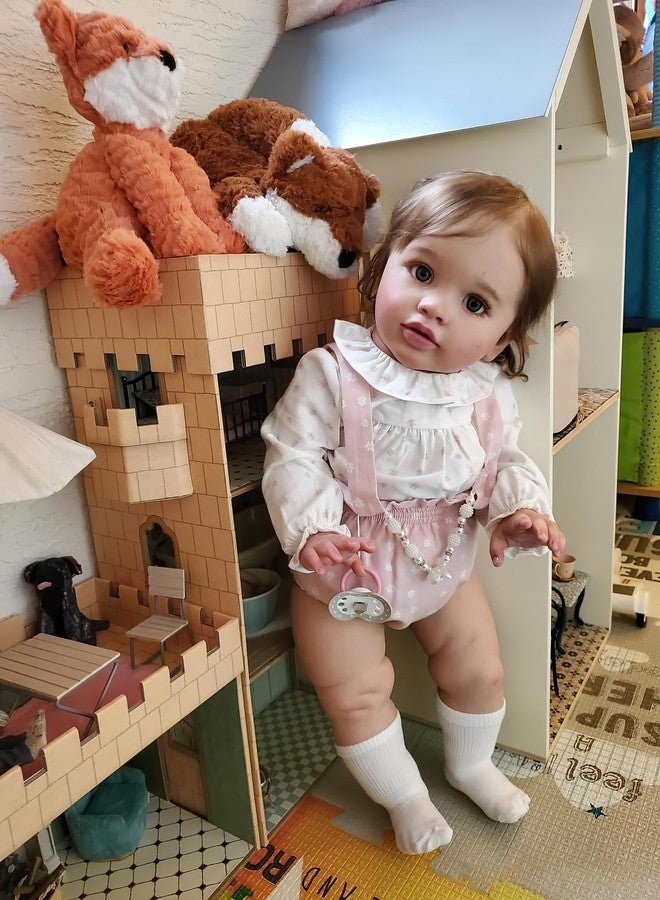 TERABITHIA 26Inches Soft Cuddly Body Realistic Reborn Toddler Dolls Lifelike Newborn Baby Collectible Art Doll for Girls, Safe for Kids Age 3+ - Image 4